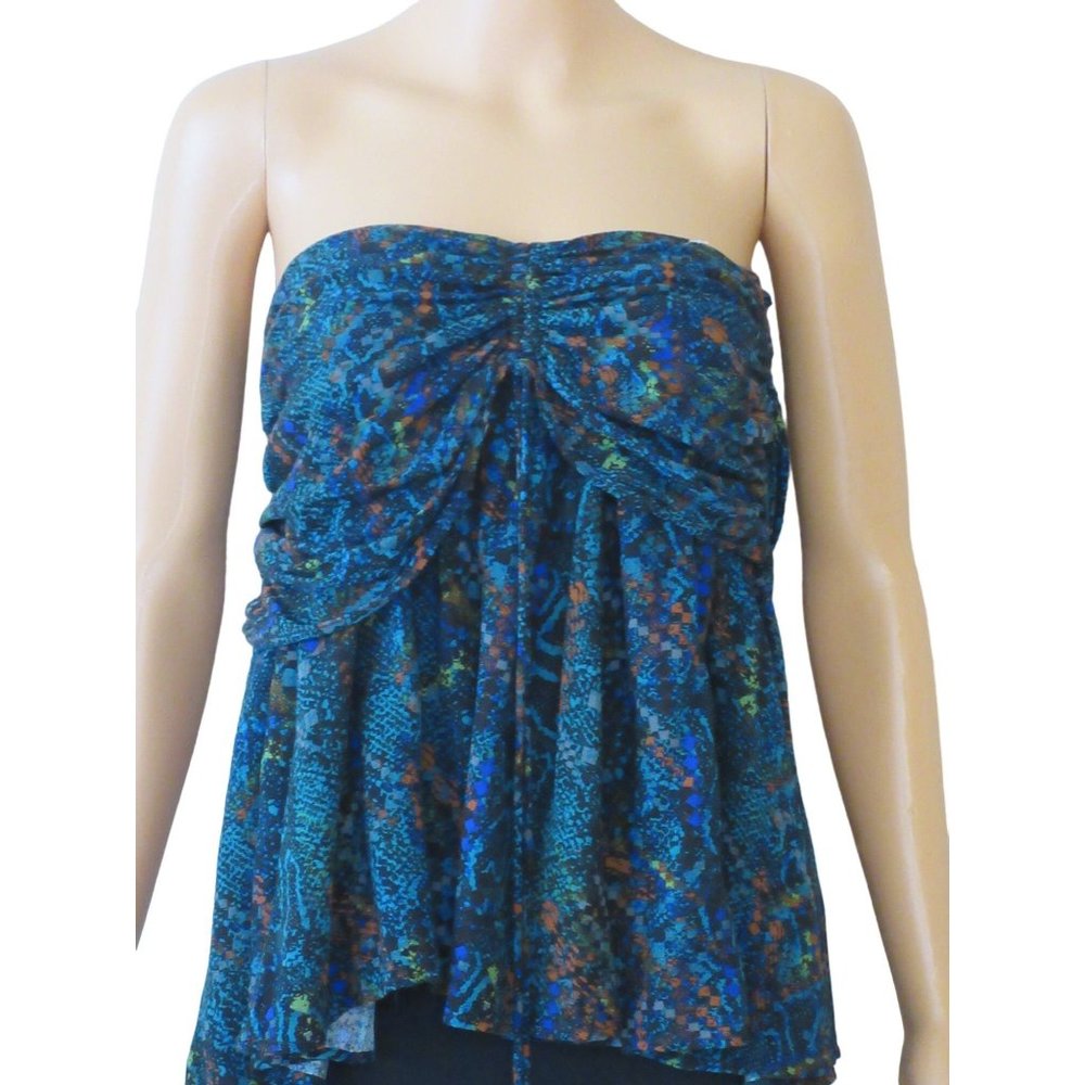 Free People Women's Multi Colored Side Zip Flared Hem Tube Top Size 8 B2-15